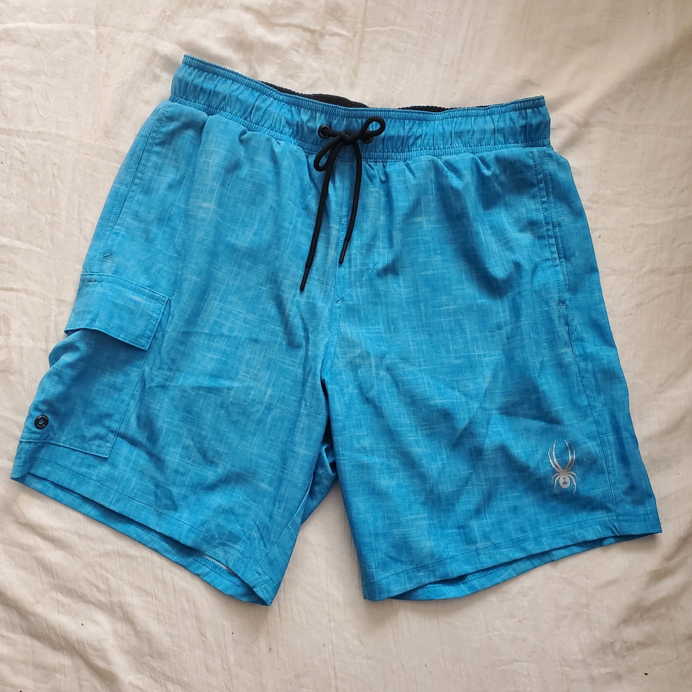 Spyder Men's Light Blue Board Swim  Shorts Size S